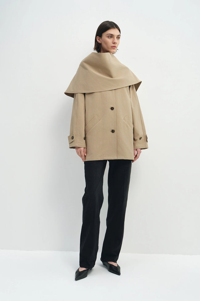 Meline Scarf Jacket Mushroom