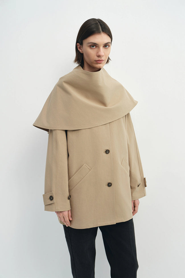 Meline Scarf Jacket Mushroom