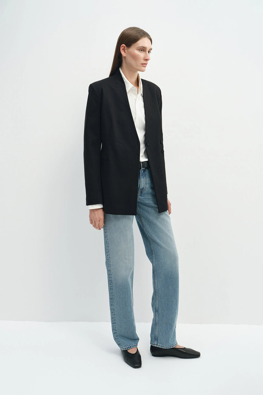 Miray Collarless Blazer Black