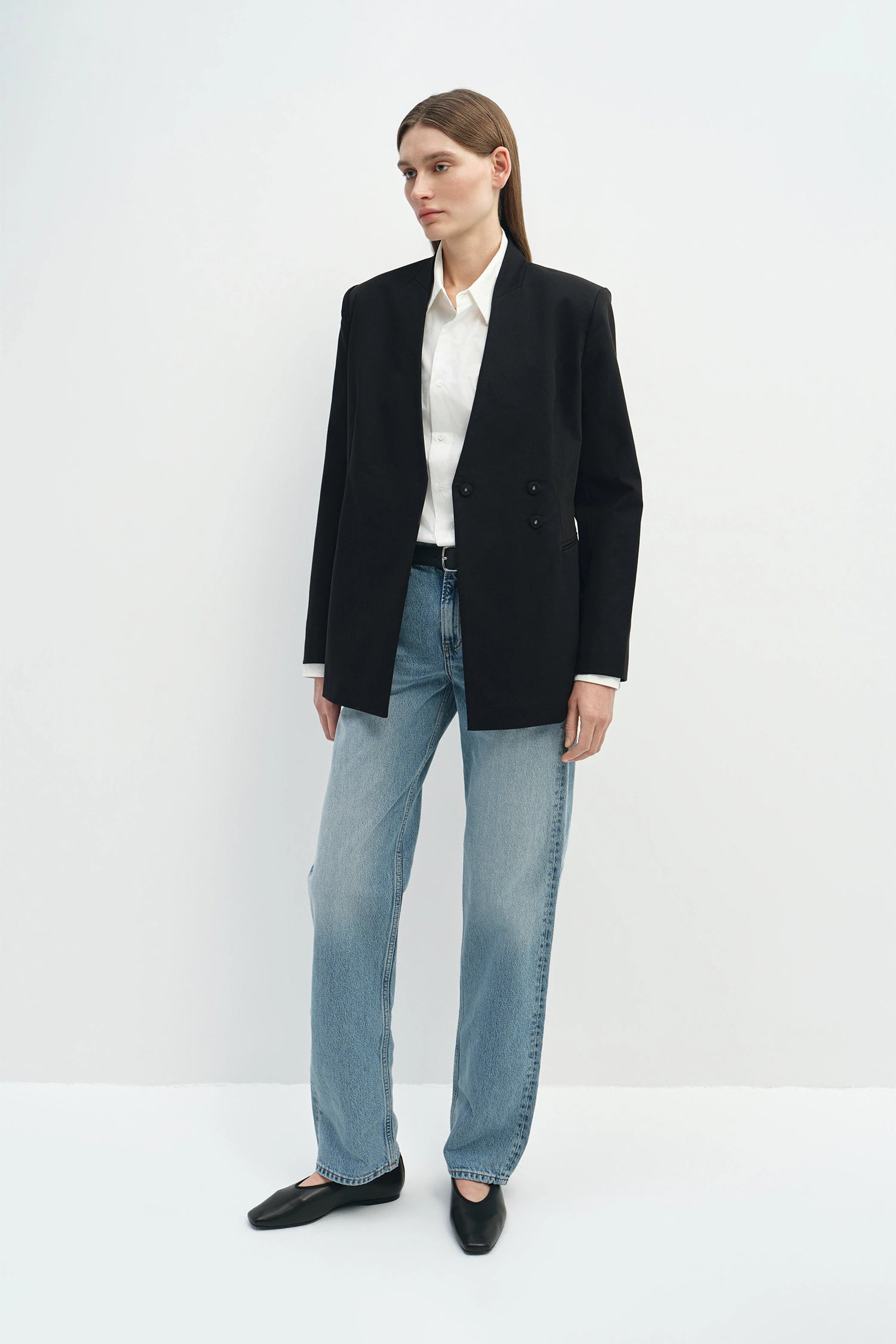 Miray Collarless Blazer Black