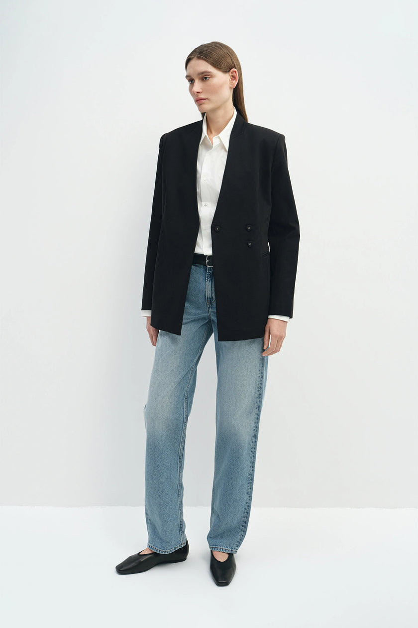 Miray Collarless Blazer Black
