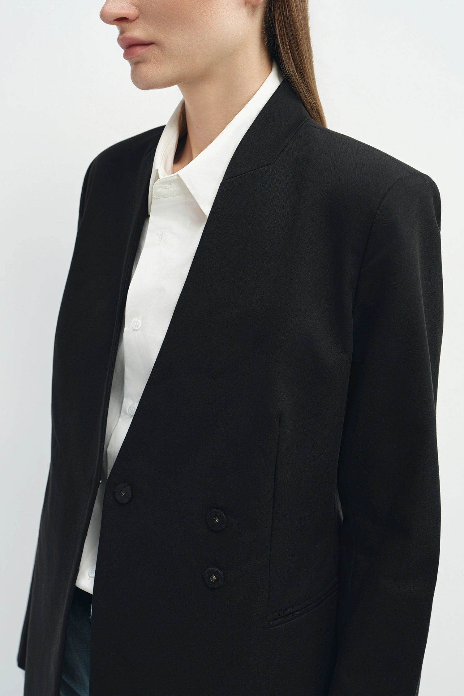 Miray Collarless Blazer Black