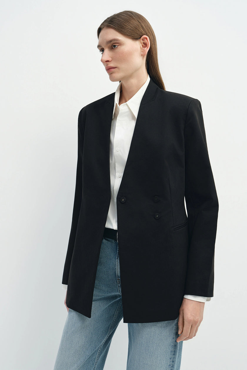 Miray Collarless Blazer Black