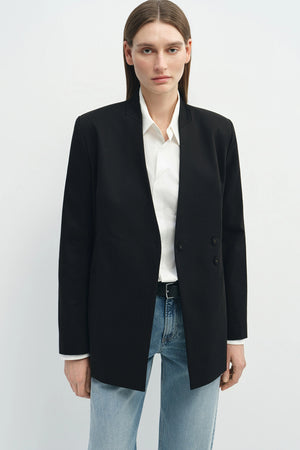 Miray Collarless Blazer Black