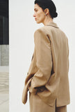 Yana Long Lapel Blazer Khaki
