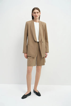 Yana Long Lapel Blazer Khaki