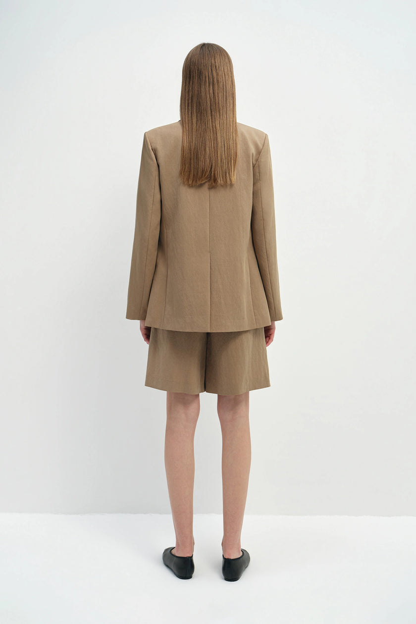 Yana Long Lapel Blazer Khaki