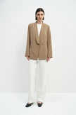 Yana Long Lapel Blazer Khaki