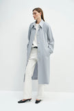 Nivé Belted Trench Coat Ash Blue