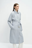 Nivé Belted Trench Coat Ash Blue