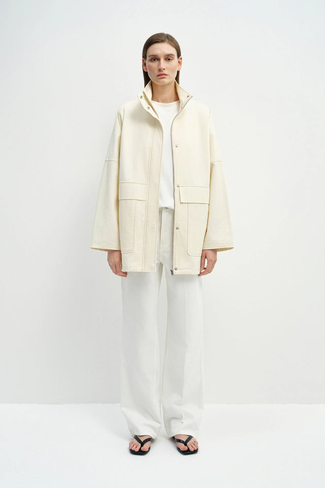 Chérie Oversized Pocket Jacket Egret