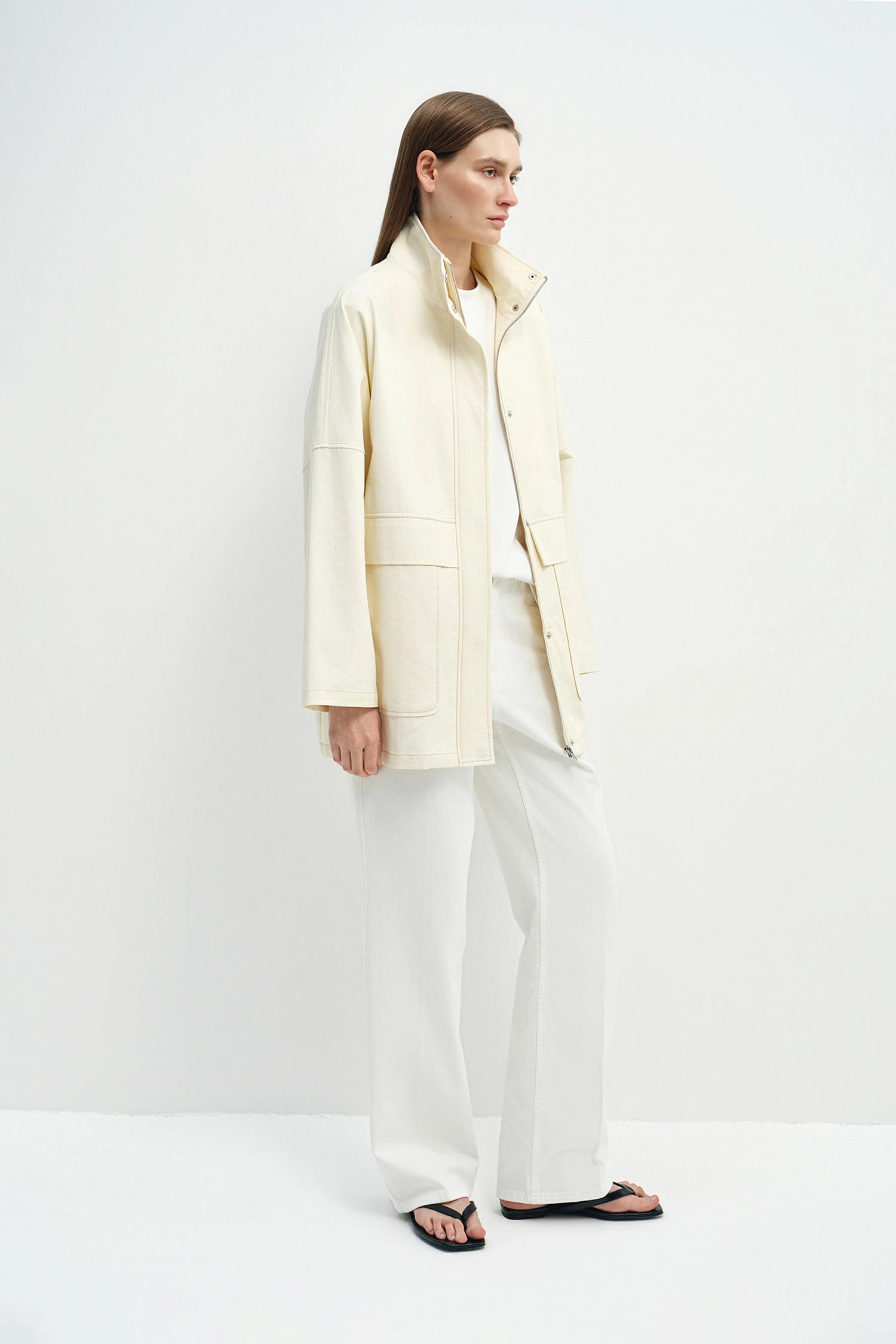Chérie Oversized Pocket Jacket Egret