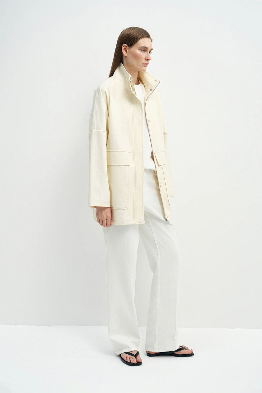Chérie Oversized Pocket Jacket Egret