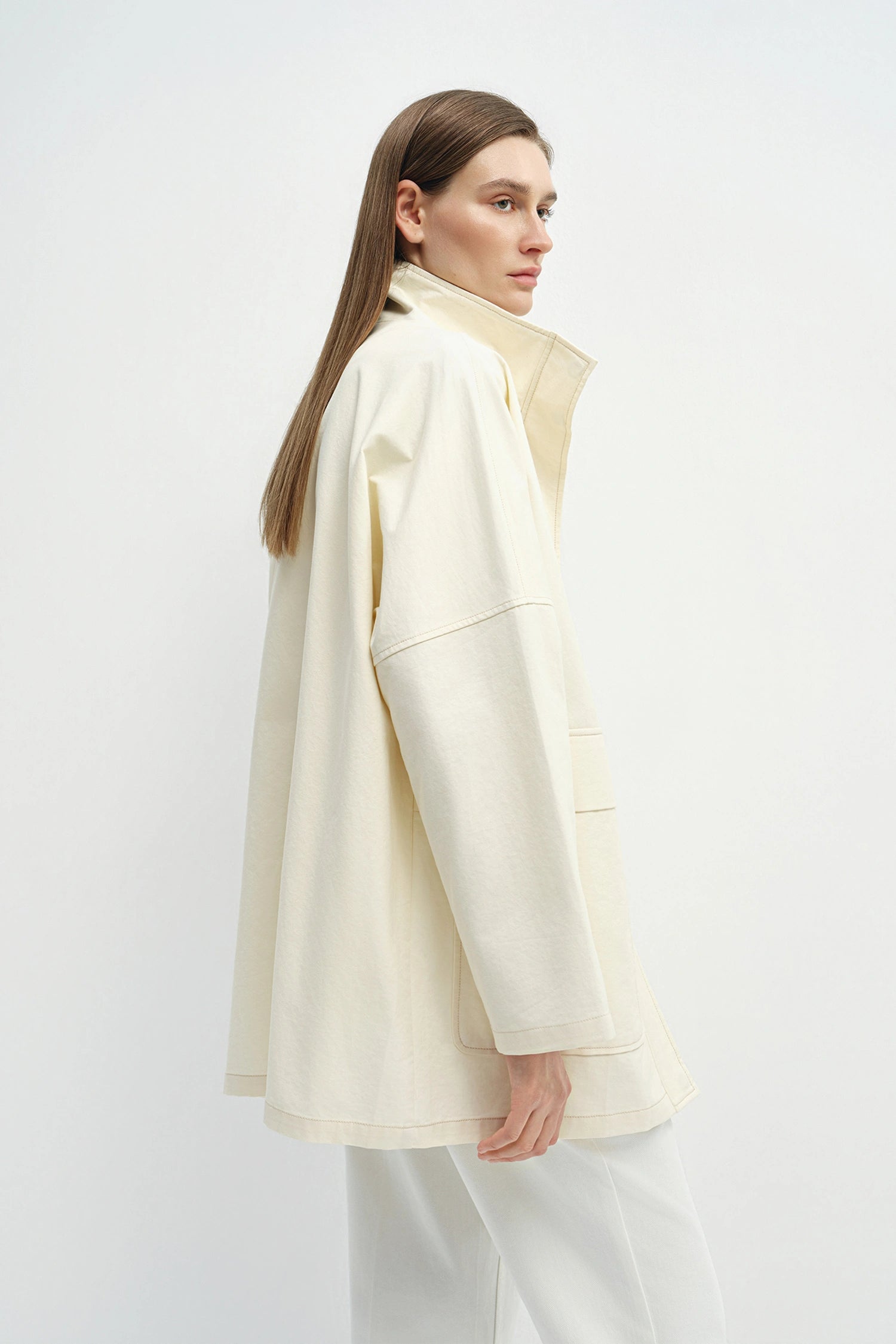 Chérie Oversized Pocket Jacket Egret