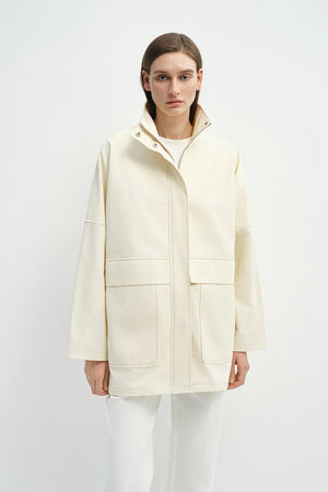 Chérie Oversized Pocket Jacket Egret