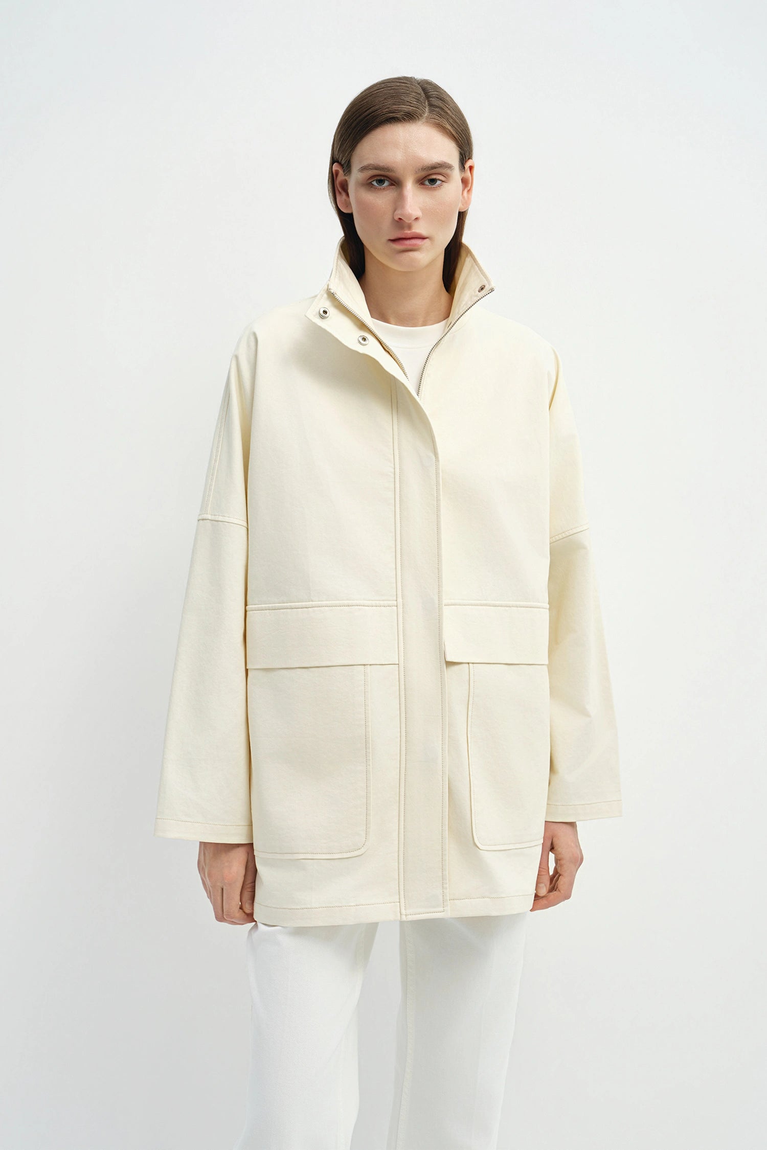 Chérie Oversized Pocket Jacket Egret