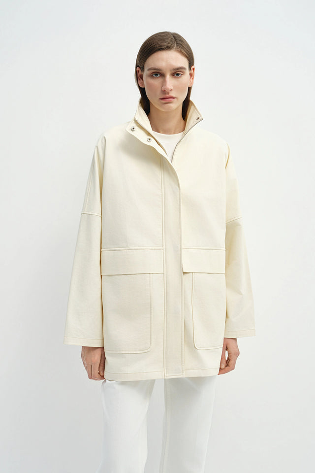 Chérie Oversized Pocket Jacket Egret