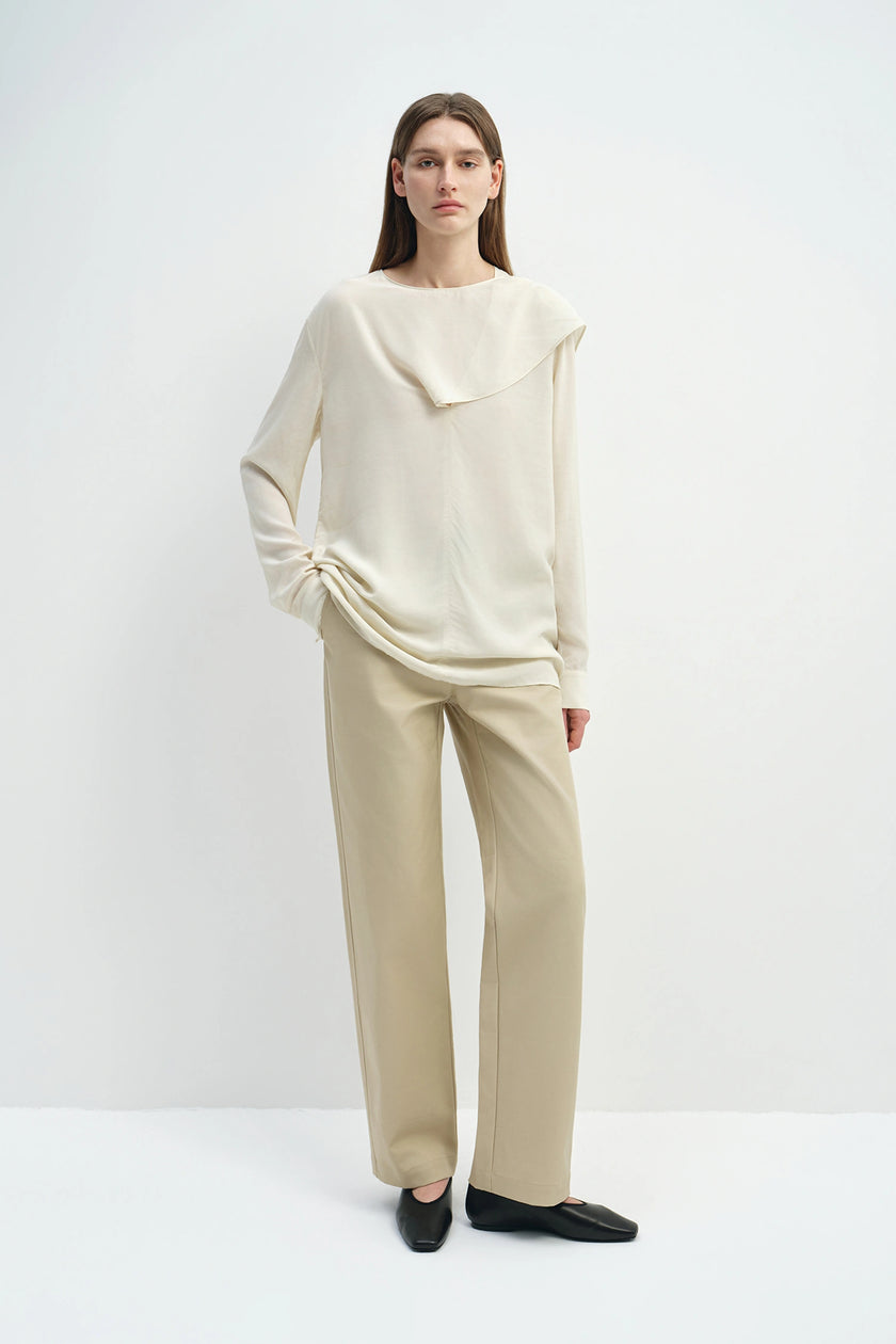 Thea Scarf Neck Top Egret