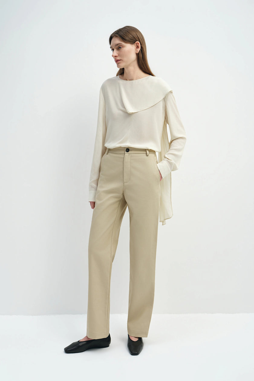 Thea Scarf Neck Top Egret