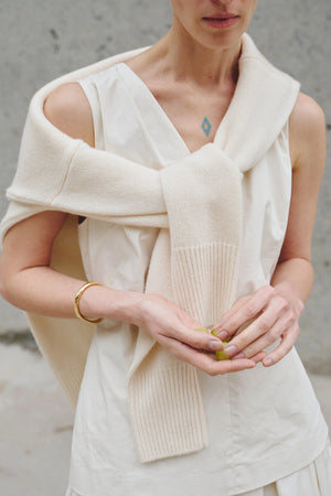Sora V-Neck Top Egret