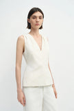 Sora V-Neck Top Egret