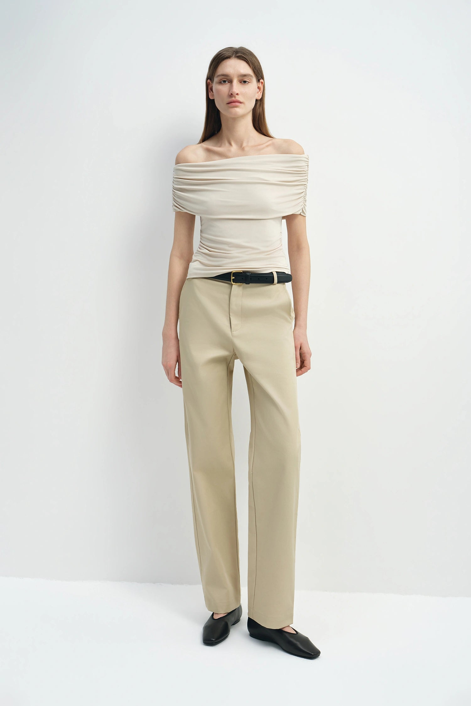 Sol Draped Off Shoulder Top Oat