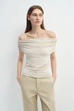 Sol Draped Off Shoulder Top Oat