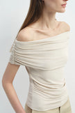 Sol Draped Off Shoulder Top Oat