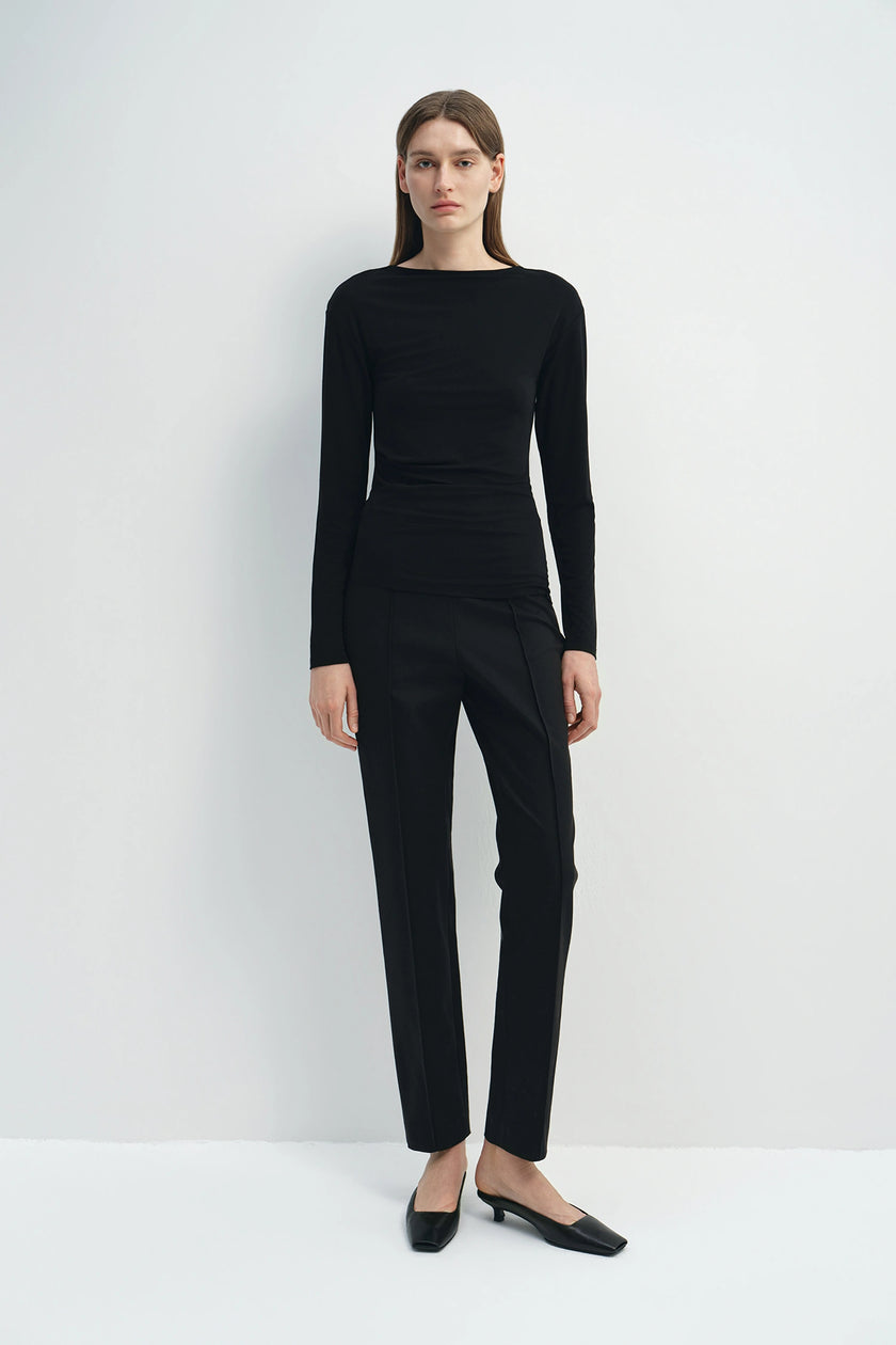 Liora Draped Jsy Top Black