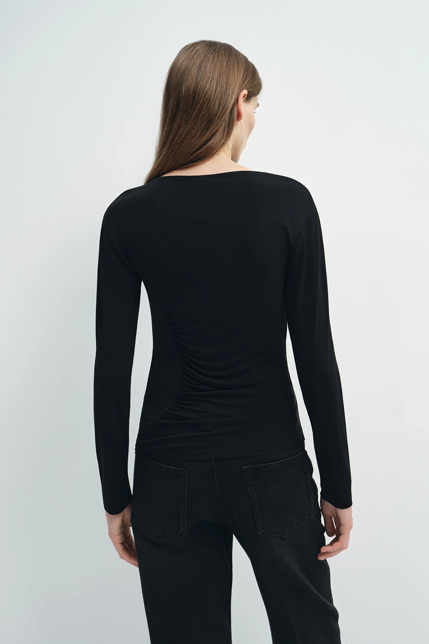 Liora Draped Jsy Top Black