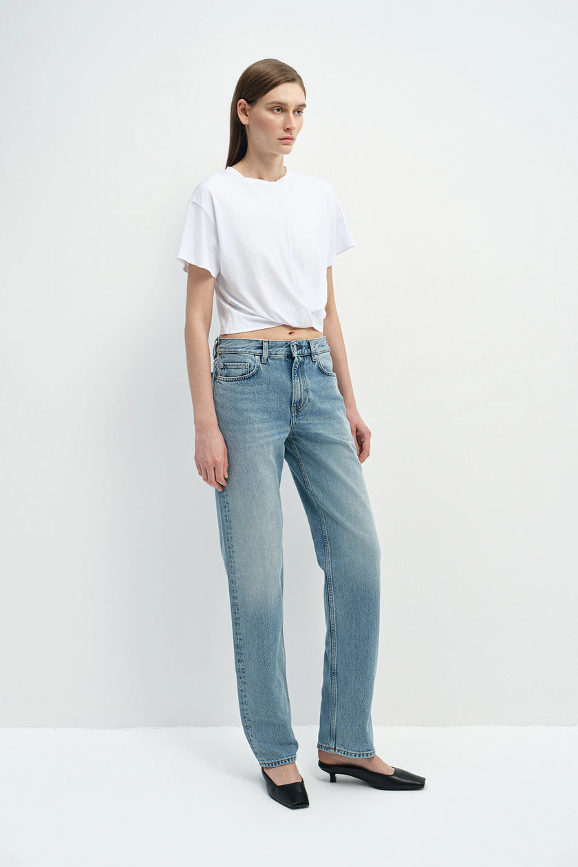 Aveline Twist Center Front Top White