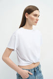 Aveline Twist Center Front Top White