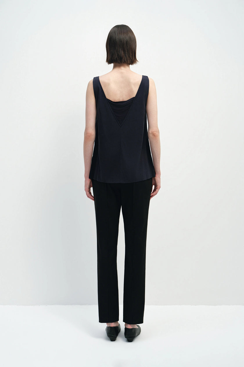 Noémie Cowl Neck Top Navy
