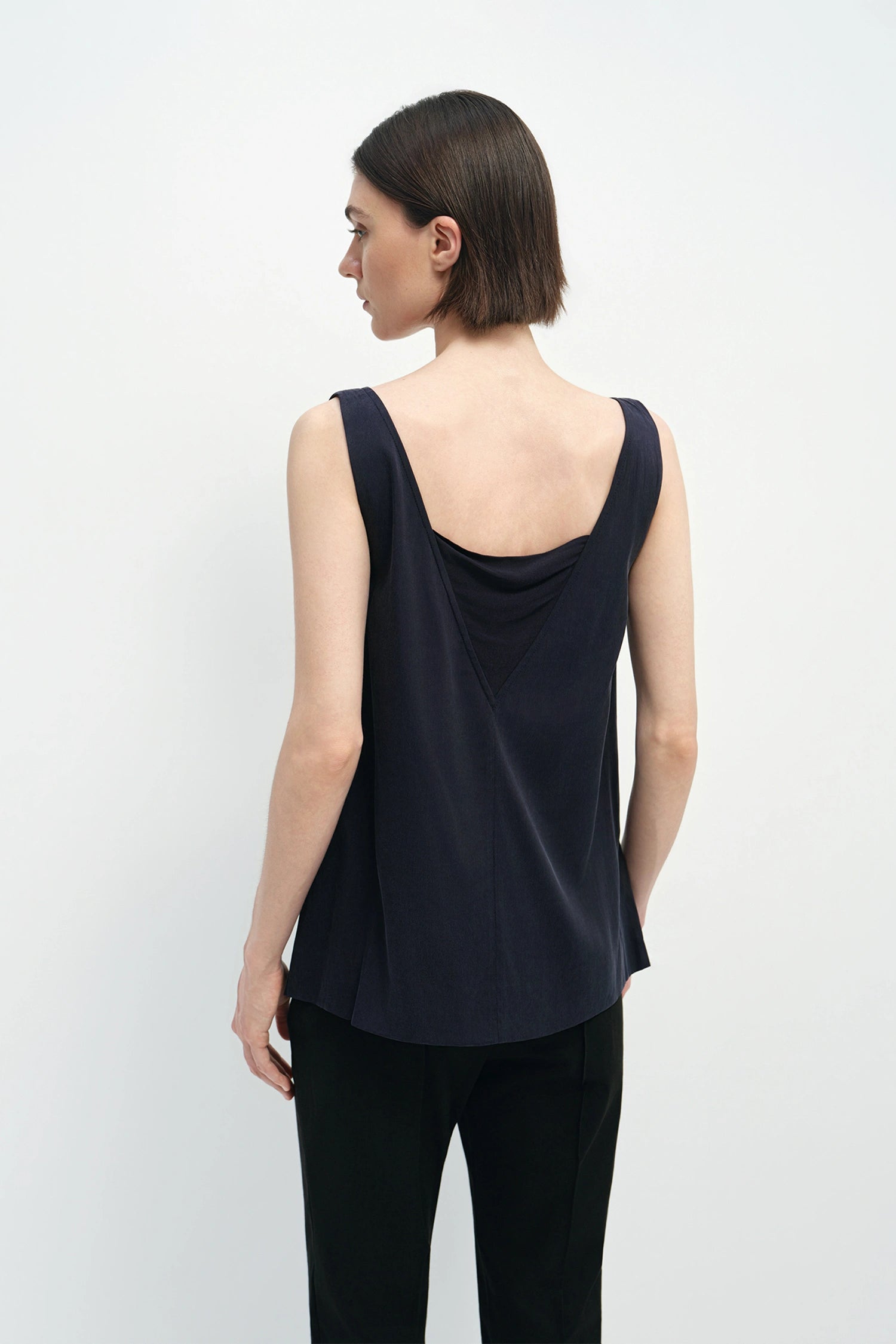 Noémie Cowl Neck Top Navy