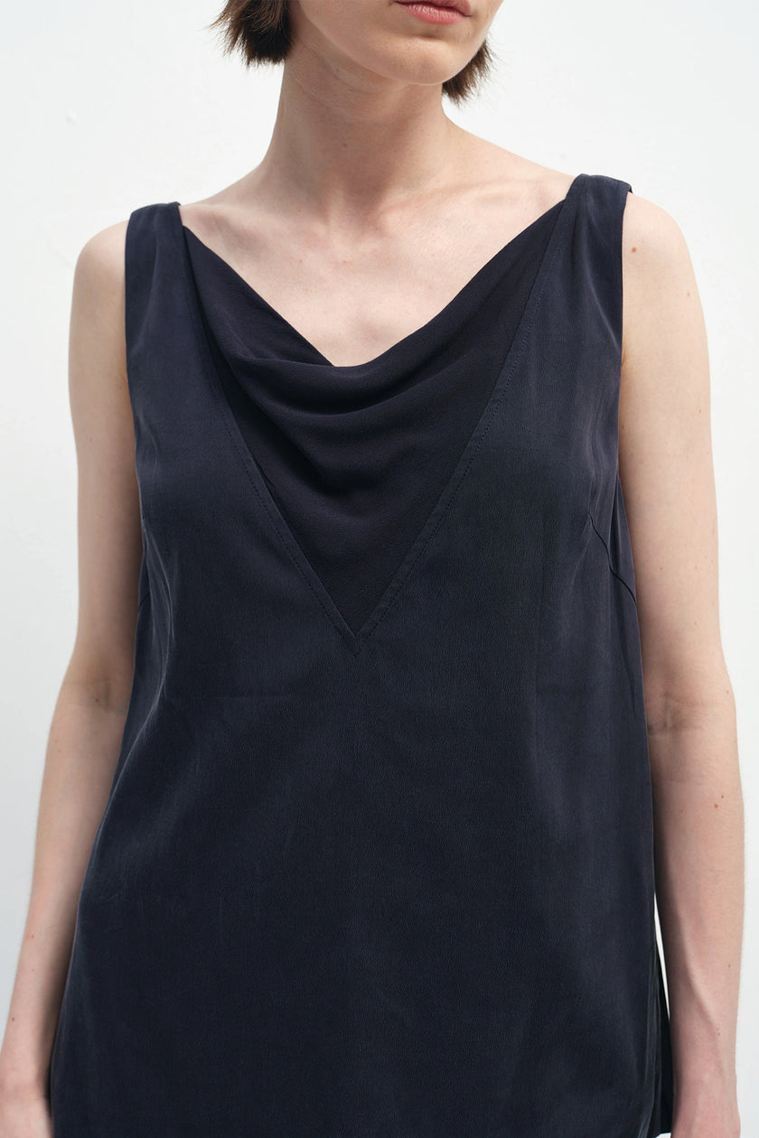 Noémie Cowl Neck Top Navy