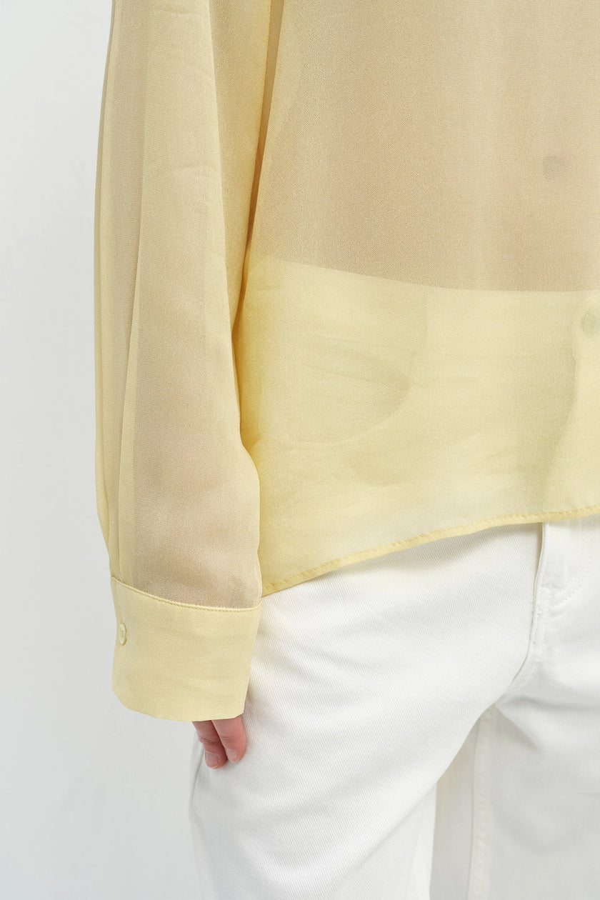 Celine Tie Neck Blouse Pale Yellow