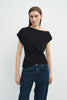 Brisa Side Shirred Draped Top Black
