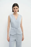 Élan Tie Waist Vest Ash Blue