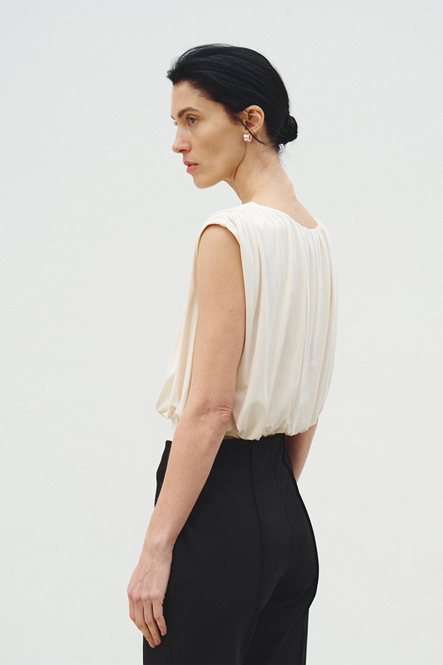Muse Draped Jersey Top Egret