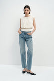 Muse Draped Jersey Top Egret