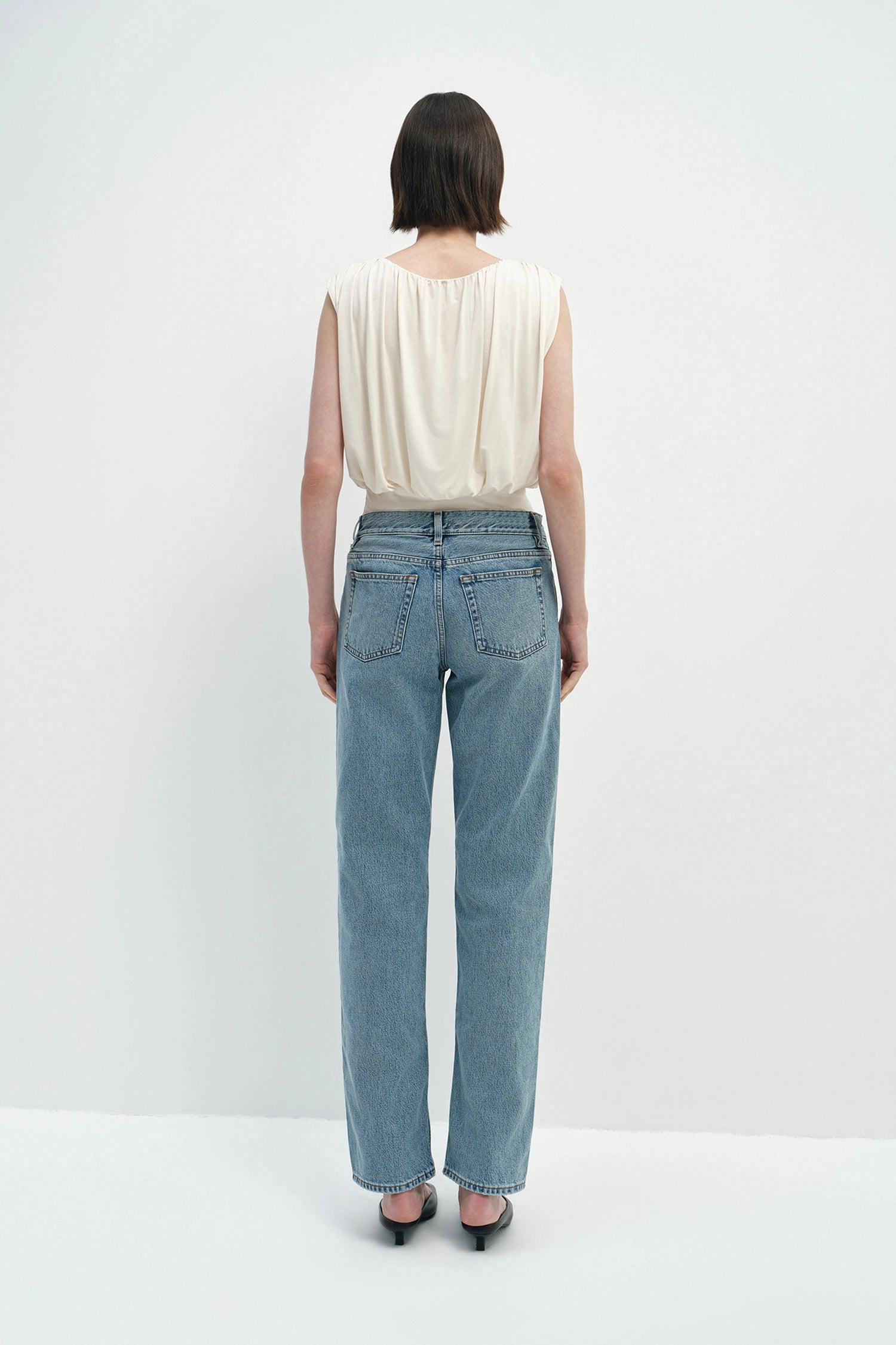 Muse Draped Jersey Top Egret