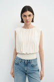 Muse Draped Jersey Top Egret