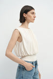 Muse Draped Jersey Top Egret