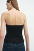 Demi Zip Back Bandeau Top Black