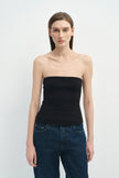 Demi Zip Back Bandeau Top Black