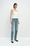 Demi Zip Back Bandeau Top Egret
