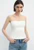 Demi Zip Back Bandeau Top Egret
