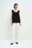 Reverie Scoop Neck Draped Tank Black