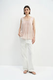 Reverie Scoop Neck Draped Tank Nude Pink