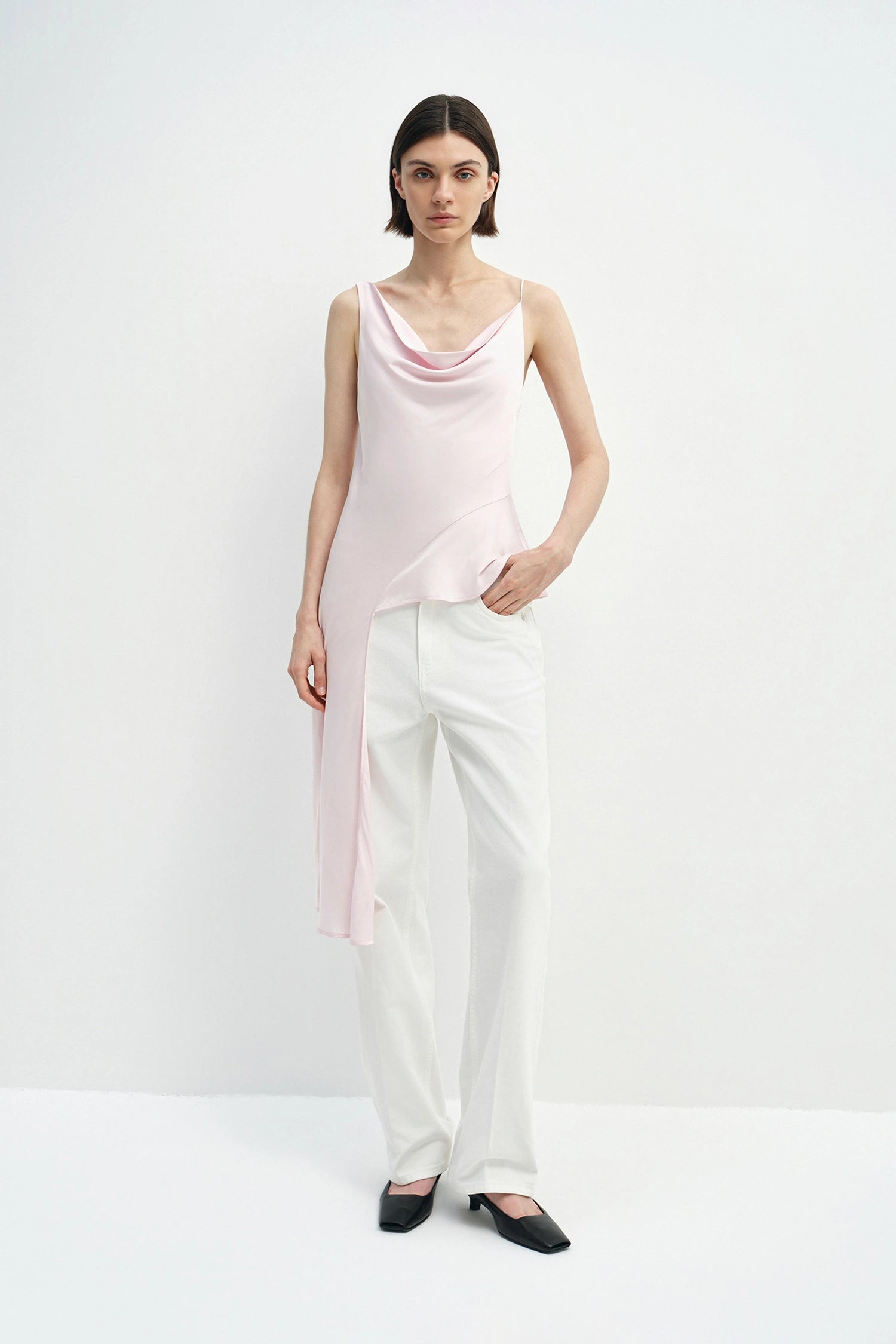 Aurore Asymmetrical Cami Top Petal Pink